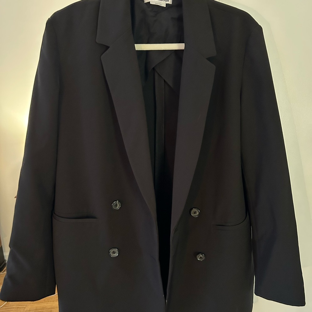 Reformation Black Relaxed Blazer (Size S)